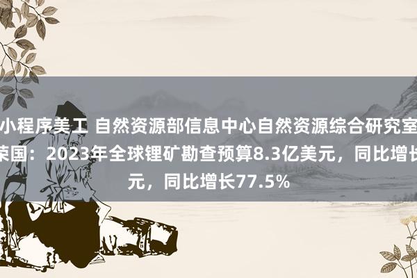 小程序美工 自然资源部信息中心自然资源综合研究室主任崔荣国：2023年全球锂矿勘查预算8.3亿美元，同比增长77.5%