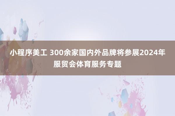 小程序美工 300余家国内外品牌将参展2024年服贸会体育服务专题